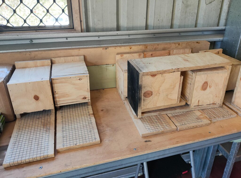 Simple microbat boxes under construction